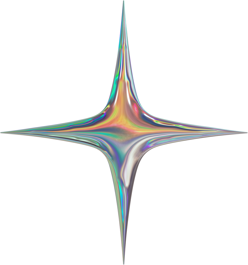 3D Chrome iridescent alphabet symbols